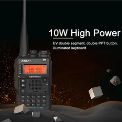 10W Walkie Talkie Long Range Tri-band Dual Antenna Dual PPT Waterproof Handheld Professional Walkie-talkie Radio Transmitter