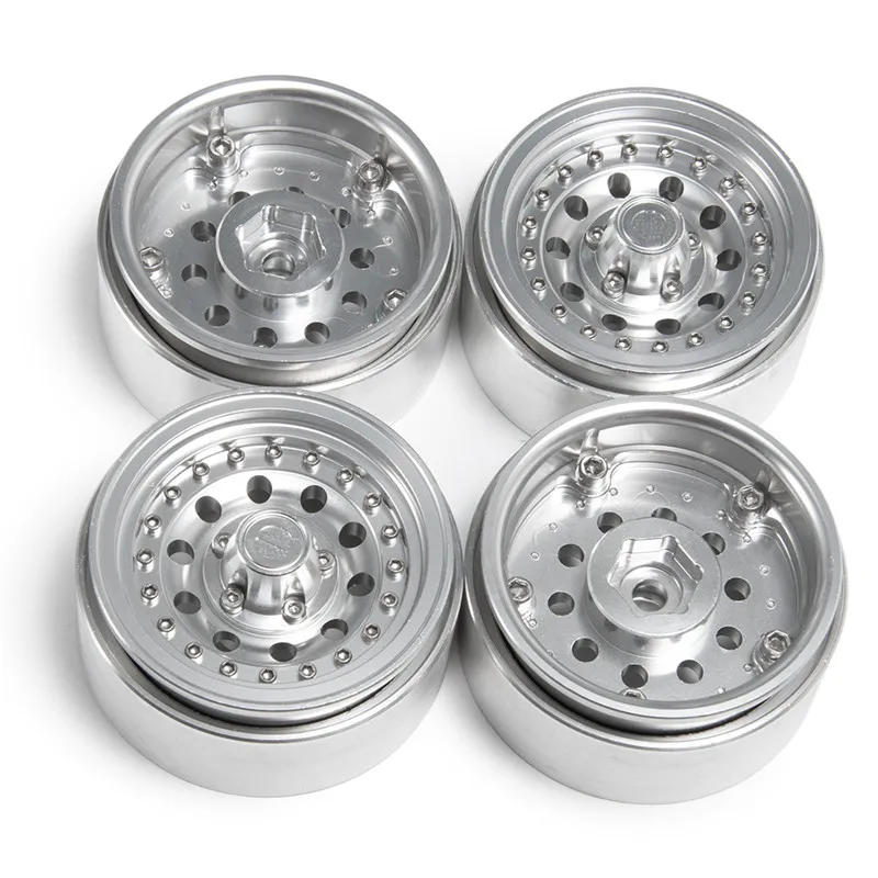 Axspeed 1.9 Inch Lichtmetalen Beadlock Velgen Hubs Voor Axiale SCX10 90046 TRX4 D90 1/10 Rc Crawler Auto Wielen Spare onderdelen