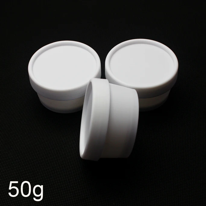 50pcs 50g white cylinder mask PP bottle, facial mask cream jars