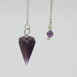 Men Women Reiki Pendulum Natural Stone Amulet Healing Crystal Pendant Small Size Amethysts Lapis Meditation Hexagonal Pendulums