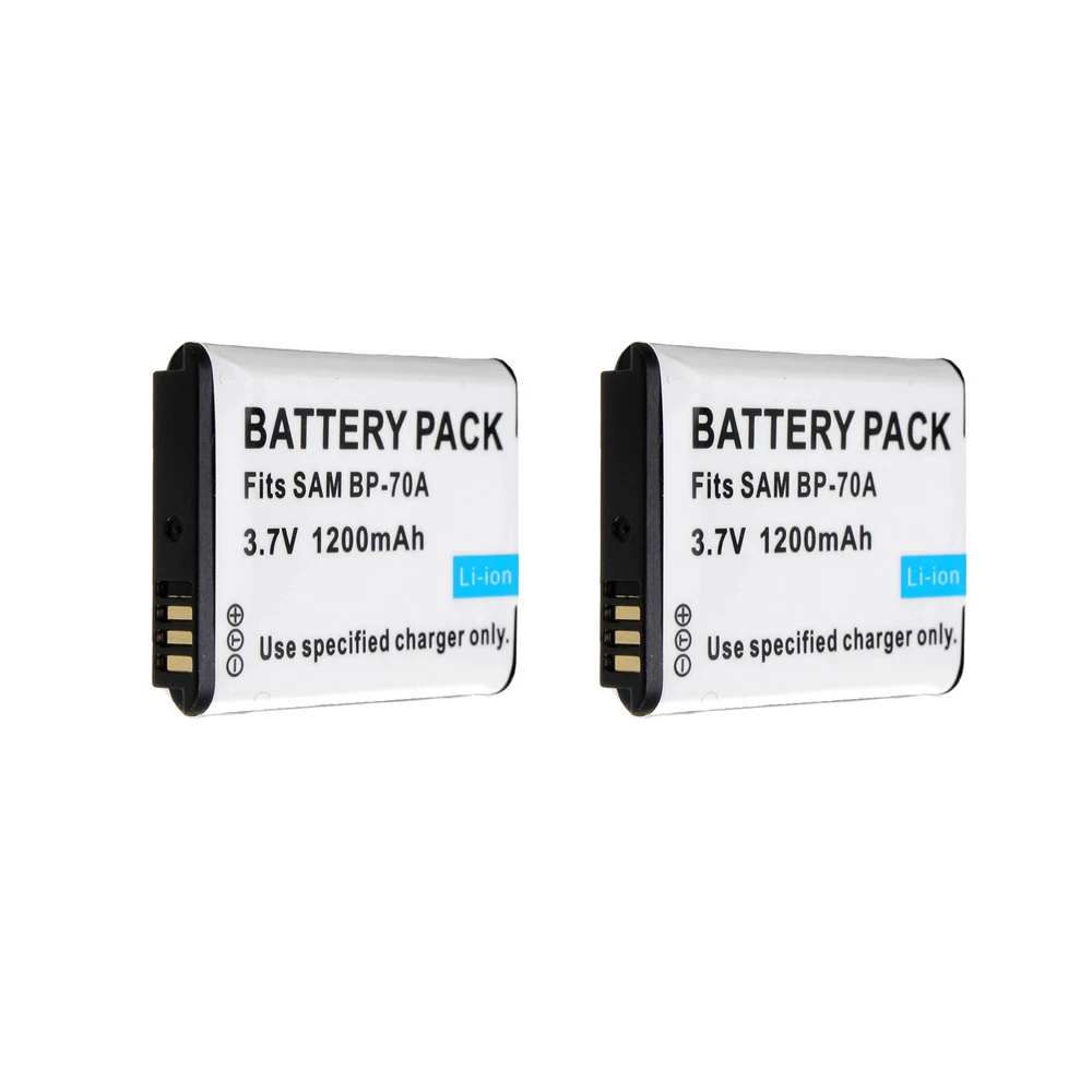 2 Pcs/lot New 1200mah BP70A 70A BP-70A Li-ion Battery for SAMSUNG ES65 ES70 TL105 TL110 PL100 VHK86 P72