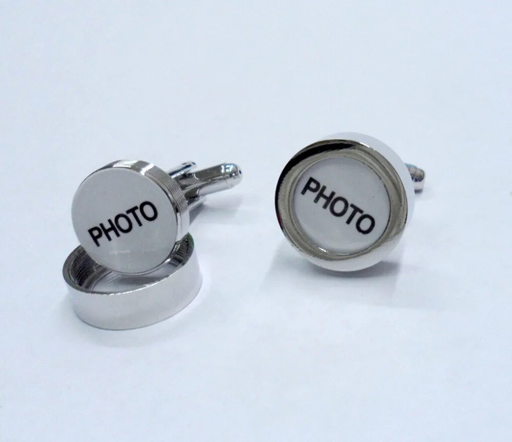 Men\'s Fashion Cufflink Functional Photo Frame Design Round Photo Holder Cufflinks Wholesale