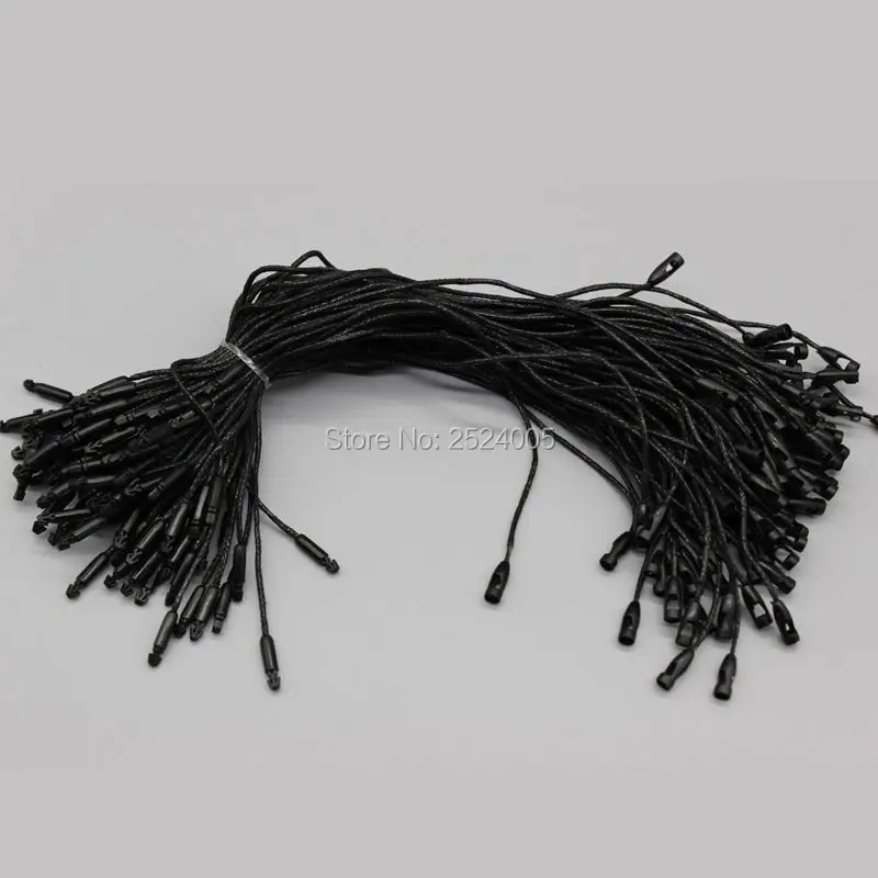 free shipping wholesales top quality black clothing hang tag WAX CORD/cotton rope/string buckle/sling/thread 500 pcs a lot