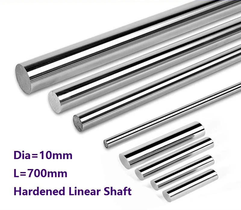 

50pcs/lot Dia 10mm shaft 700mm long Chromed plated linear shaft hardened shaft rod bar rail guide for 3d printer cnc parts