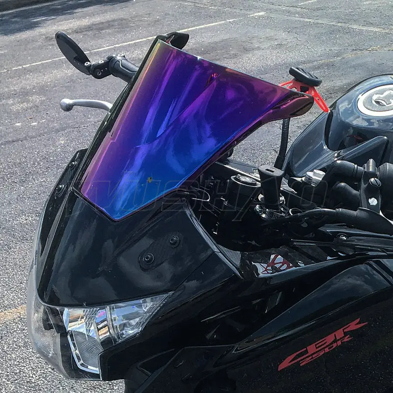 Motorcycle Double Bubble Windshield WindScreen Screen For  2011 2012 2013 Honda CBR250R CBR 250 R 250R 11 12 13 Black Iridium