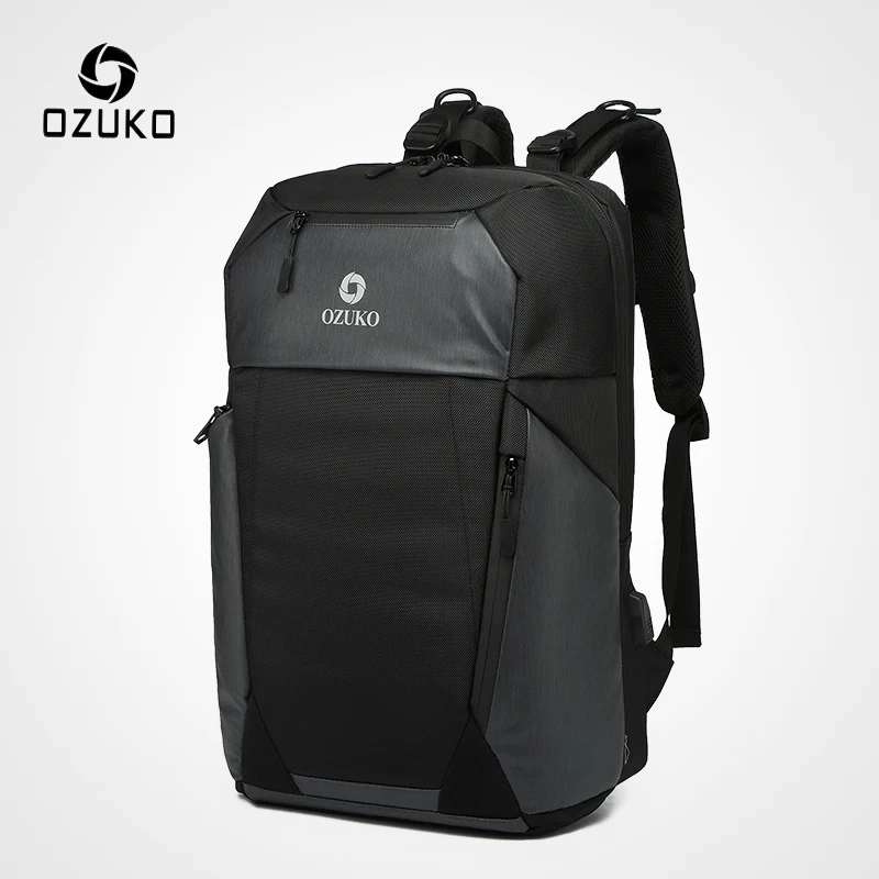 

OZUKO Men Anti Theft Backpack Casual 15.6" Laptop Backpacks Multifunction Male Waterproof School Bag USB Charging Travel Mochila