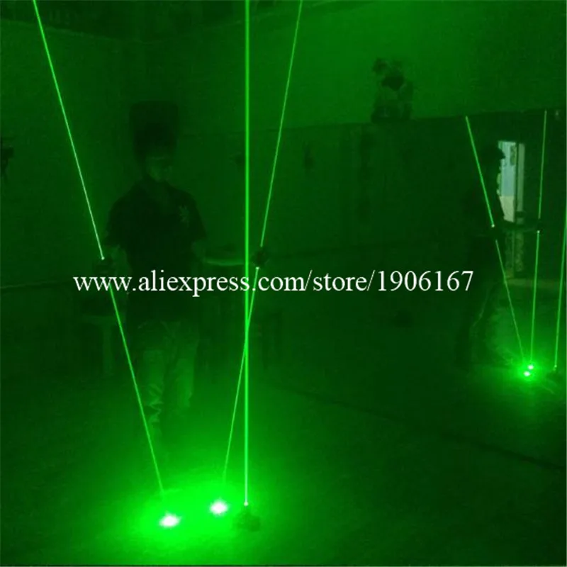 Wholesale One Pair Hand Green Laser Swords + 1 Pcs Laserman Show Pointers Projector Control By Feet For Stage Laser Dance Show