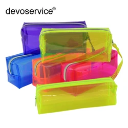 1Pc Transparent Pencil Cases For Girls Cute PVC Pen Bag School Supplies Stationery Pouch Kawaii Pencil Box Pen Holder Storage