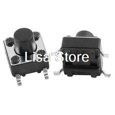 100pcs Momentary Tact Tactile Push Button Switch SMD SMT Surface Mount 6x6x6.5mm