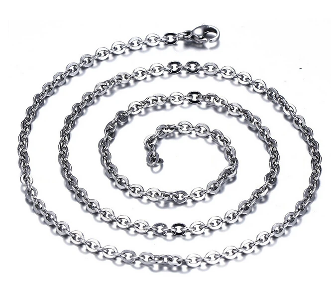 Large wholesale 500pcs/ Lot Stainless Steel Strong Rolo Oval Chain Necklace Thin 2mm 16''-28 inch  Factory Price