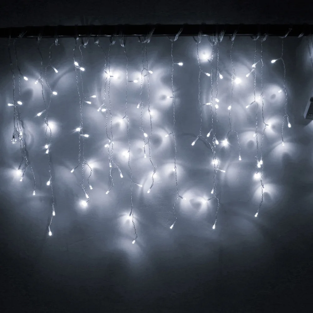 Imagem -04 - Led Icicle String Light Curtain para o Natal Guirlanda Gota Interior Jardim Palco ao ar Livre Decorativo Festa 220v 45 m 100leds