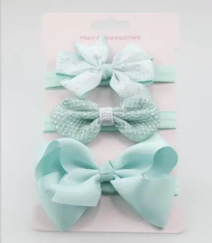 on sale 3pcs baby girl elastic bowknot headband children skinny stretchy Bow elastic hair Band Accessories flower para cabelo