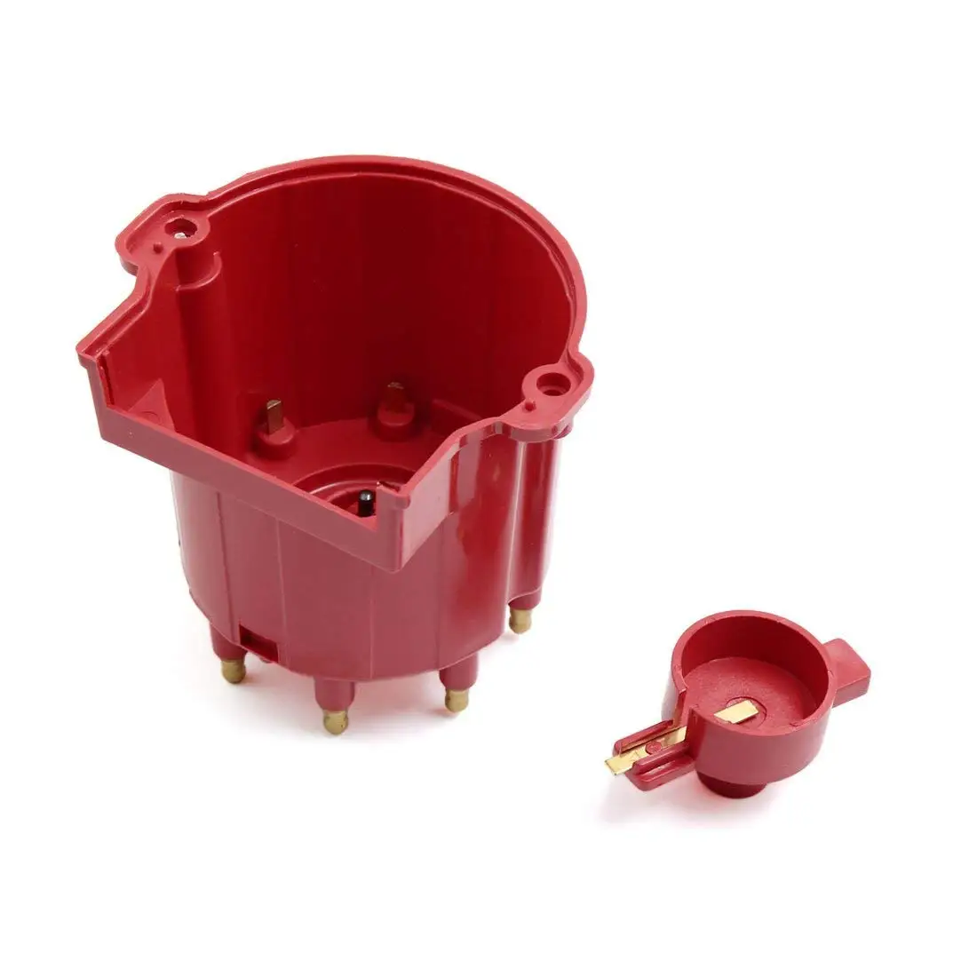X Autohaux Red 8406 Car Ignition Distributor Cap and Rotor Kit External Coil for C1500 C2500 C3500 GMC K1500