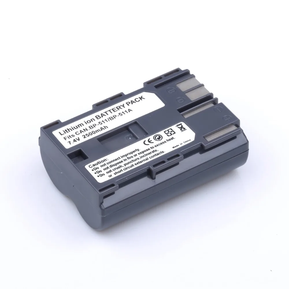 Аккумулятор и зарядное устройство для камеры Canon EOS 40D 300D 5D 20D 30D 50D B9Q, 2500 мАч, 2 шт.