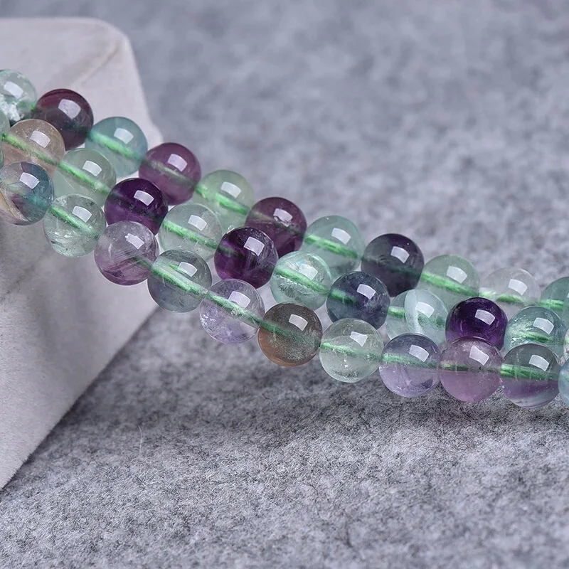 A+++ Natural Green Fluorite Crystal Round Loose Gem Beads 15\