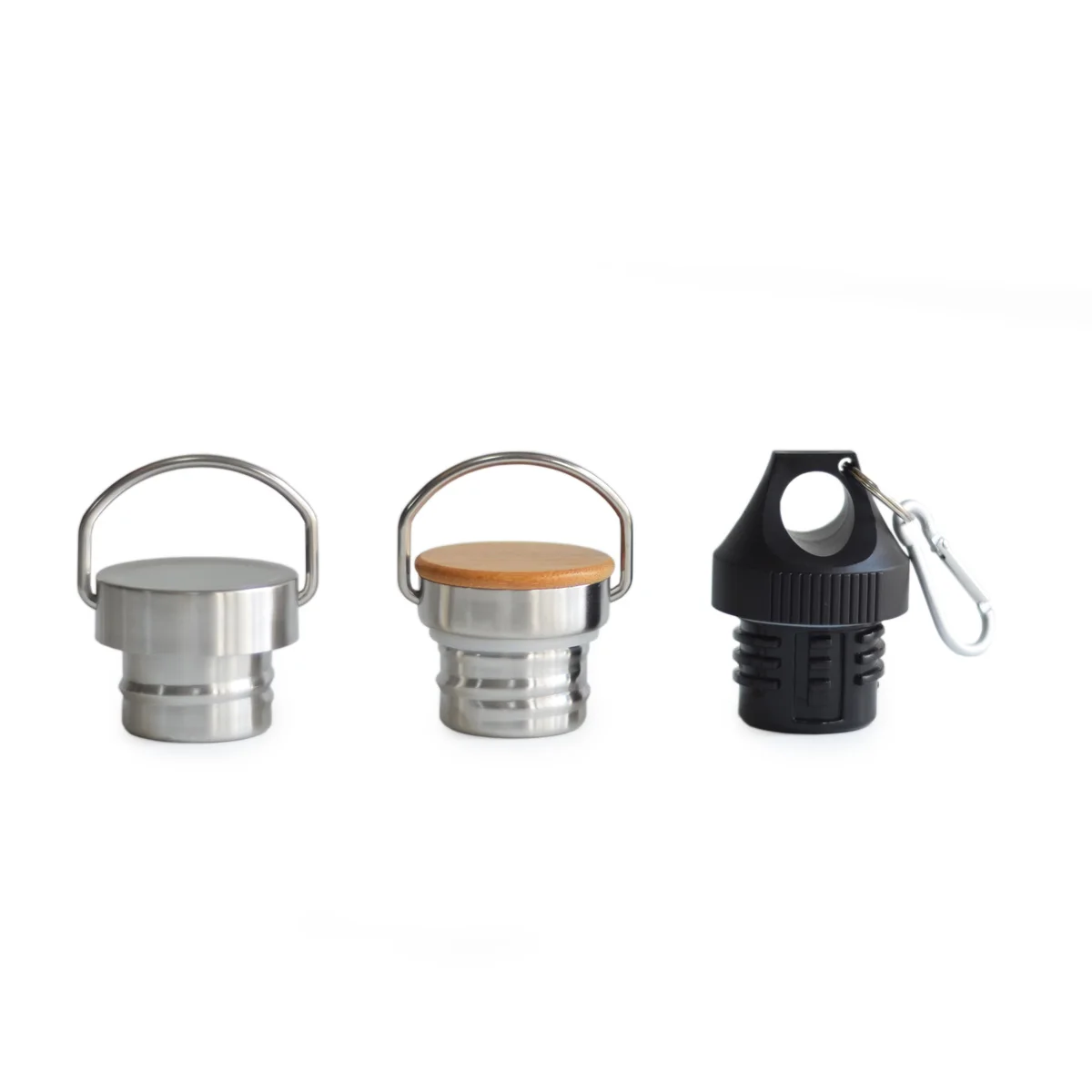 Replacement of Stainless Steel Water Bottle Cap, Stainless Steel and Natural Bamboo Lid Accessory Cap for Standard Mouth