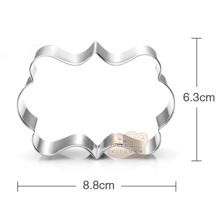 Kichen Stainless Steel Cookie Cutters European Style Pattern Frame Cake Chocolate Oval Picture Frame Wreath H300