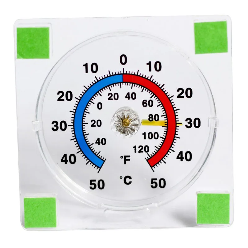 Square Design Stick-on Transparent  Greenhouse Window Thermometer