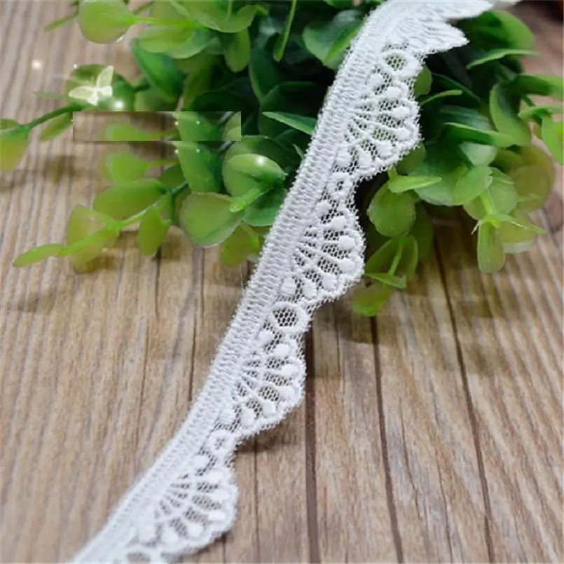 YACKALASI Soft Tulle Lace Cotton Embroidery Lace Trim DIY Garment Accessories Free Shipping 1.8cm