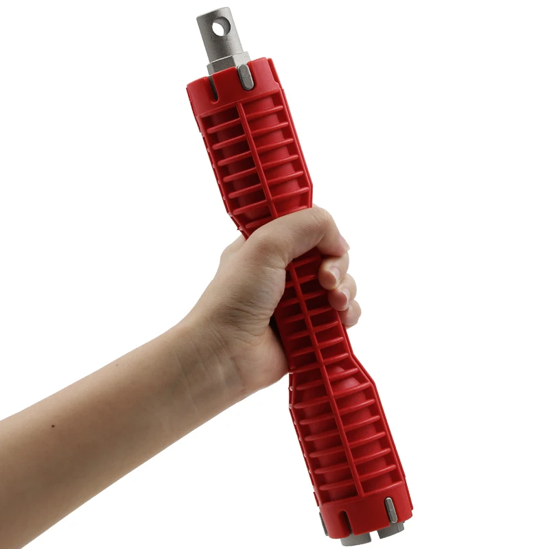 Llave hexagonal multifunción de 7/8 pulgadas para el hogar, llave de fregadero, instalación roja, herramientas de instalación