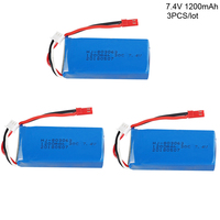 3PCS/lot 7.4 V 1200 mAh Li-po Battery For WLtoys V666 V262 V353 V333 V323 YiZhan Tarantula X6 MJX X101 X102h X1 H16  Spare parts