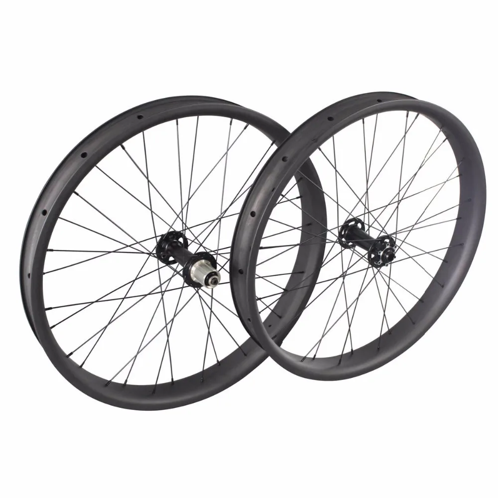 26er Fat Bike Carbon Wheels 65MmX25Mm Hookless 26Inch Snow Bicycle Wheelsets 26 Rim With Powerway/Novatec/hubHubsmith Cycle Hubs