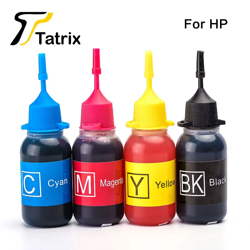 Tatrix Refill Dye Ink 4X30ML For HP Refillable Ink Cartridge For HP62XL 63XL 65XL 301XL 304XL 303XL HP950XL 364XL 363XL 564XL