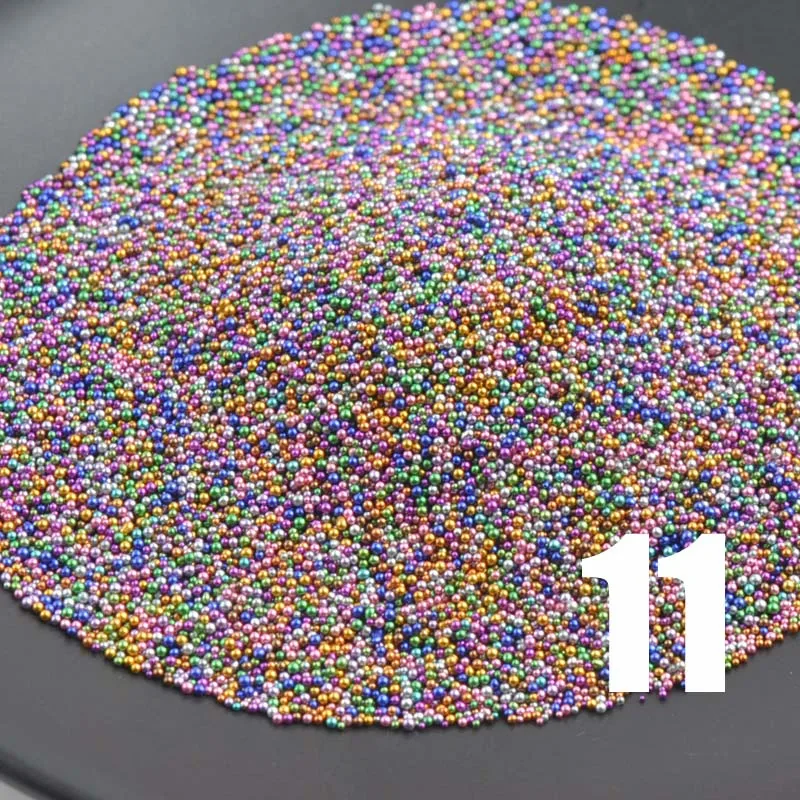 0.1-0.5mm 3d Tiny Glass Caviar Art Ball Beads UV Nail Tips Sticker Decoration 23g BL009
