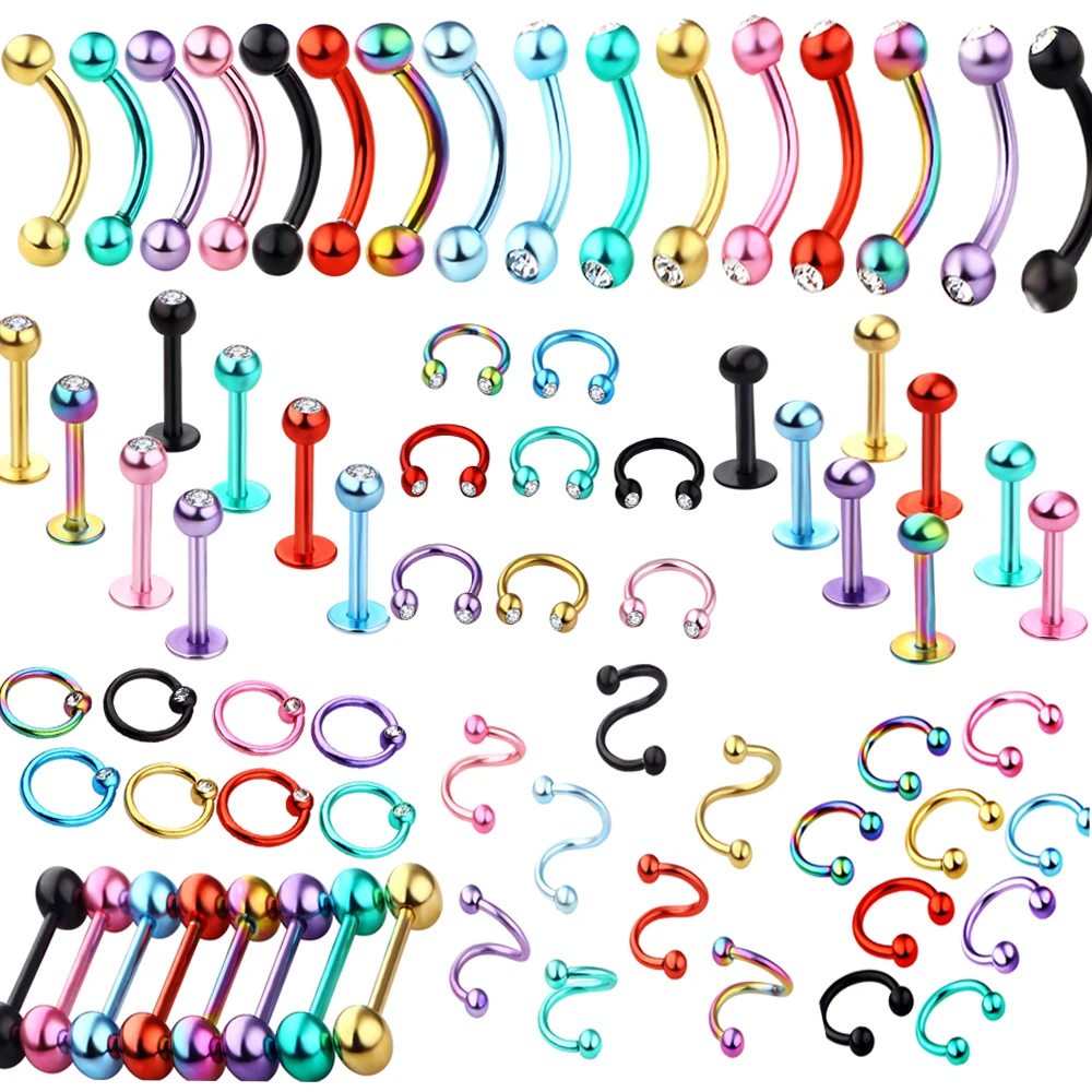 Twist Belly Button Rings Ear Cartilage Helix Tragus Piercing Nose Ring Lip Eyebrow Piercings Industrial Barbell Body Jewelry