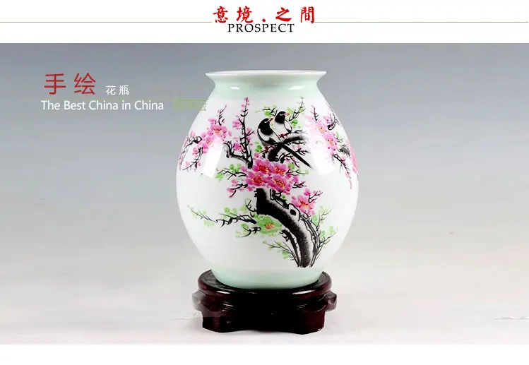 The real thing Jingdezhen province of famille rose porcelain craft master - hand-painted Han Ping fai   vase