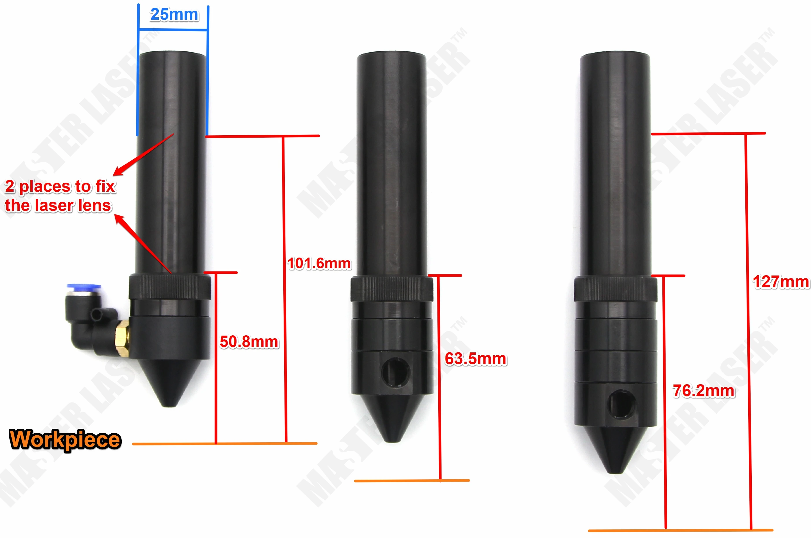 Best Quality CO2 Laser Head Tube Dia 25mm Dia 20mm for DIY CO2 Laser Engraving Cutting Machine