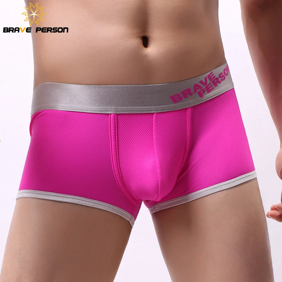 BRAVE PERSON Einfarbig Unterwäsche Männer Sexy Boxer Shorts Hohe Qualität Nylon Herren Boxer Unterwäsche Männlichen Mode Höschen