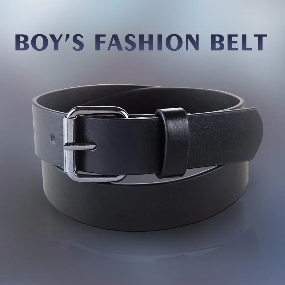 Good Qaulity Black PU Belt For Student School Boys Waist Straps Teens pu Leather Belt For Jeans Pants Trousers 75cm 80cm 85cm