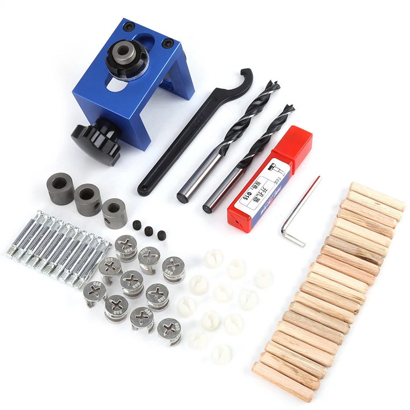 

1set Woodworking Pocket Hole Jig Step Drilling Bit Carpentry Guide Locator Tool