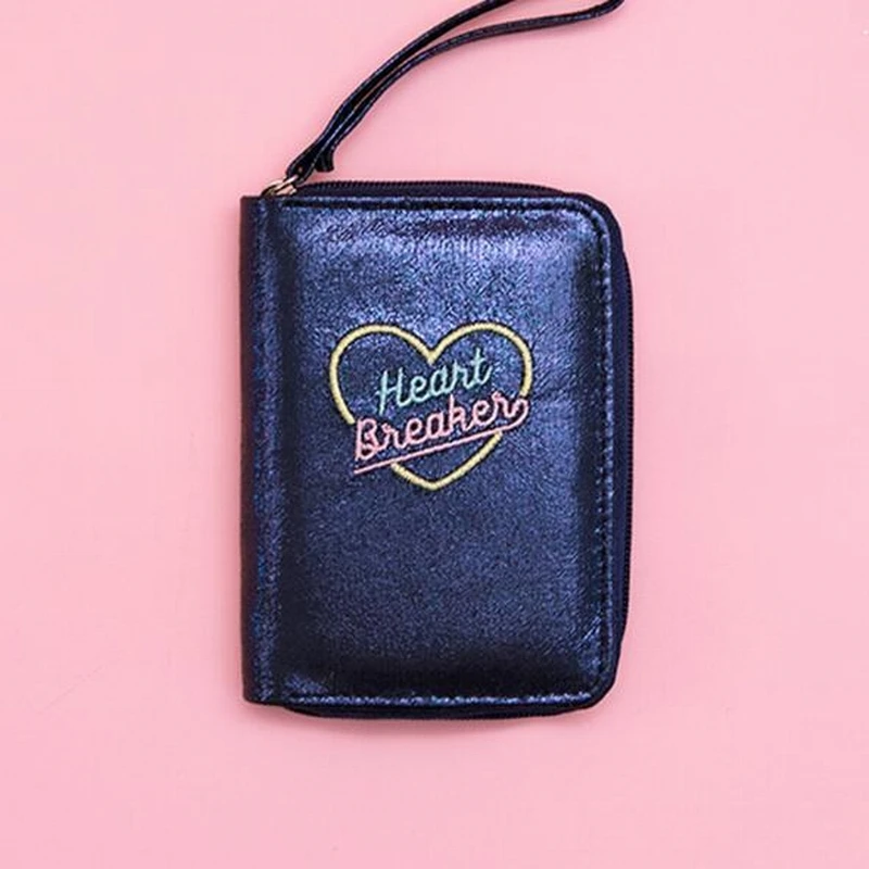 pink Hologram Wallet Women Girl\'s Wallets Purse Small Day Clutches Short Holographic ID Bank Card Holders Coin Purse Money Bag