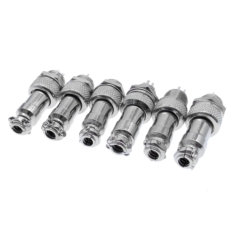 10PCS metal connector GX12  panel circular Connector plug socket 2pin 3Pin 4Pin 5Pin 6Pin 7Pin 5A 125v M12 connectors