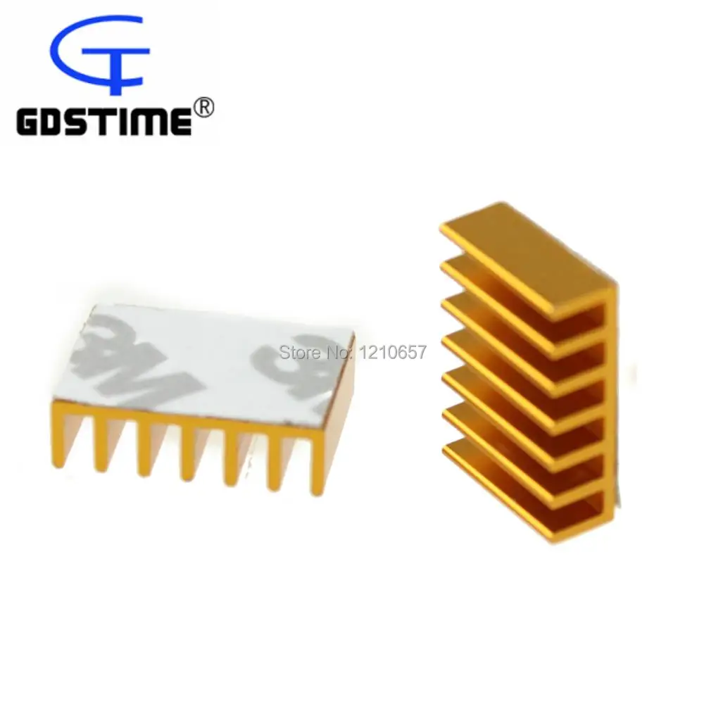 

200 Pieces lot Aluminum Adhesive Radiator Heatsink Cooling Kit For IC LED Power 20x14x6mm