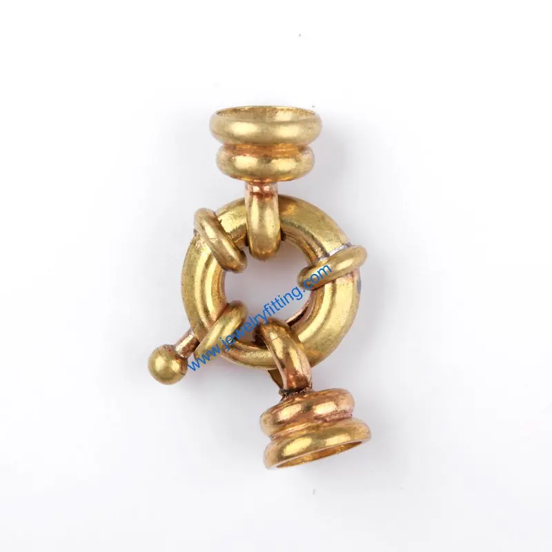 connectors for bracelets copper Spring Ring Clasp with 2 end caps shipping free mang color can be plated 300pcs