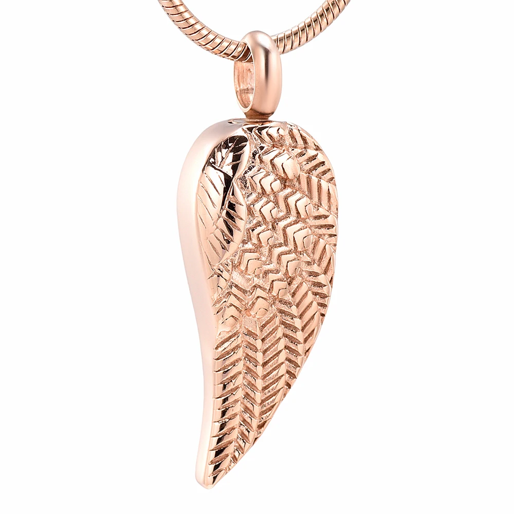 Angel Wings Cremation Jewelry for Ashes Pendant Stainless Steel Keepsake Memorial Urn Necklace for Human/Pets