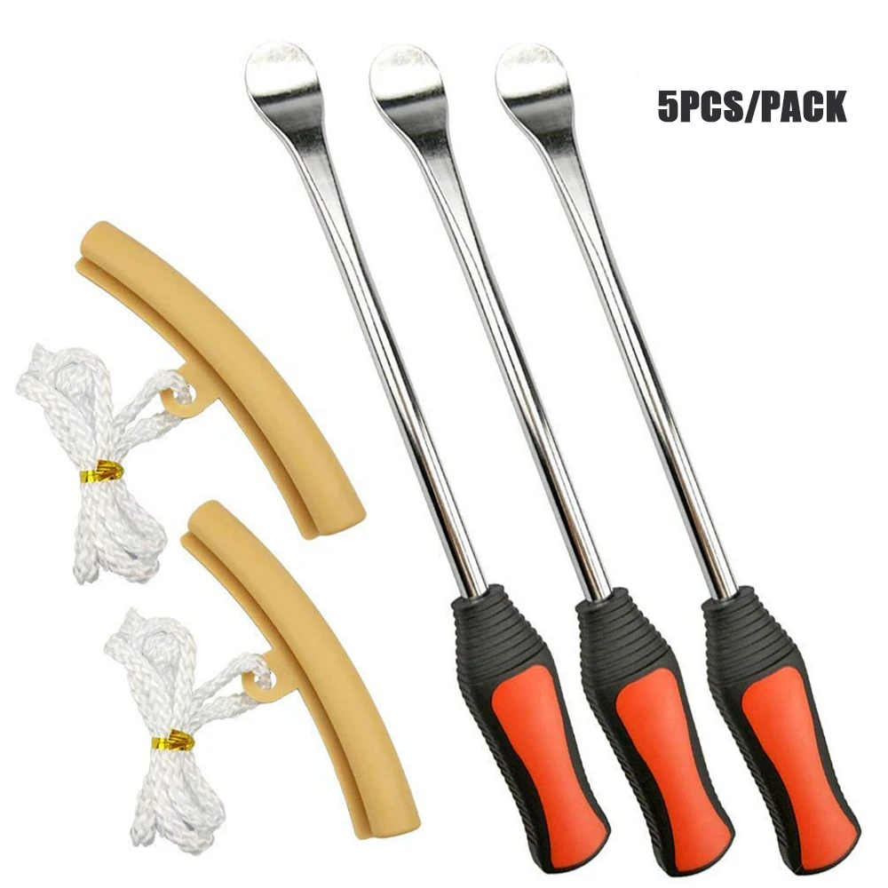 

3 Tire Lever Tool Spoon + 2 Wheel Rim Protectors Tool Kit for Motorcycle Bike Tire Changing Removing