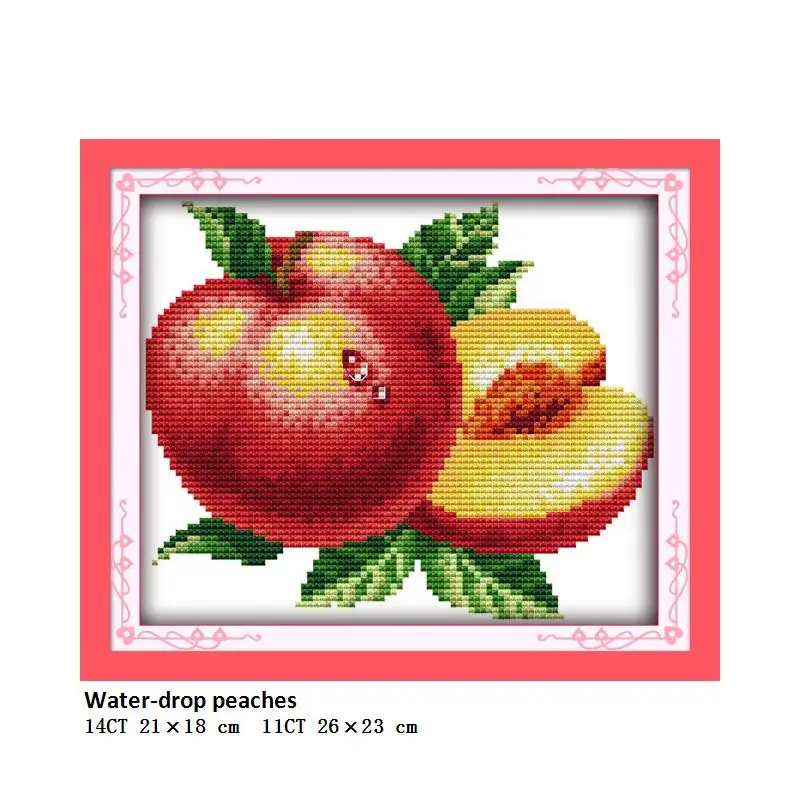 Mini mały rozmiar różnorodność owoców DIY cross stitch pomarańczowy winogron brzoskwinie jabłko arbuz i inne ręcznie haft needlewor