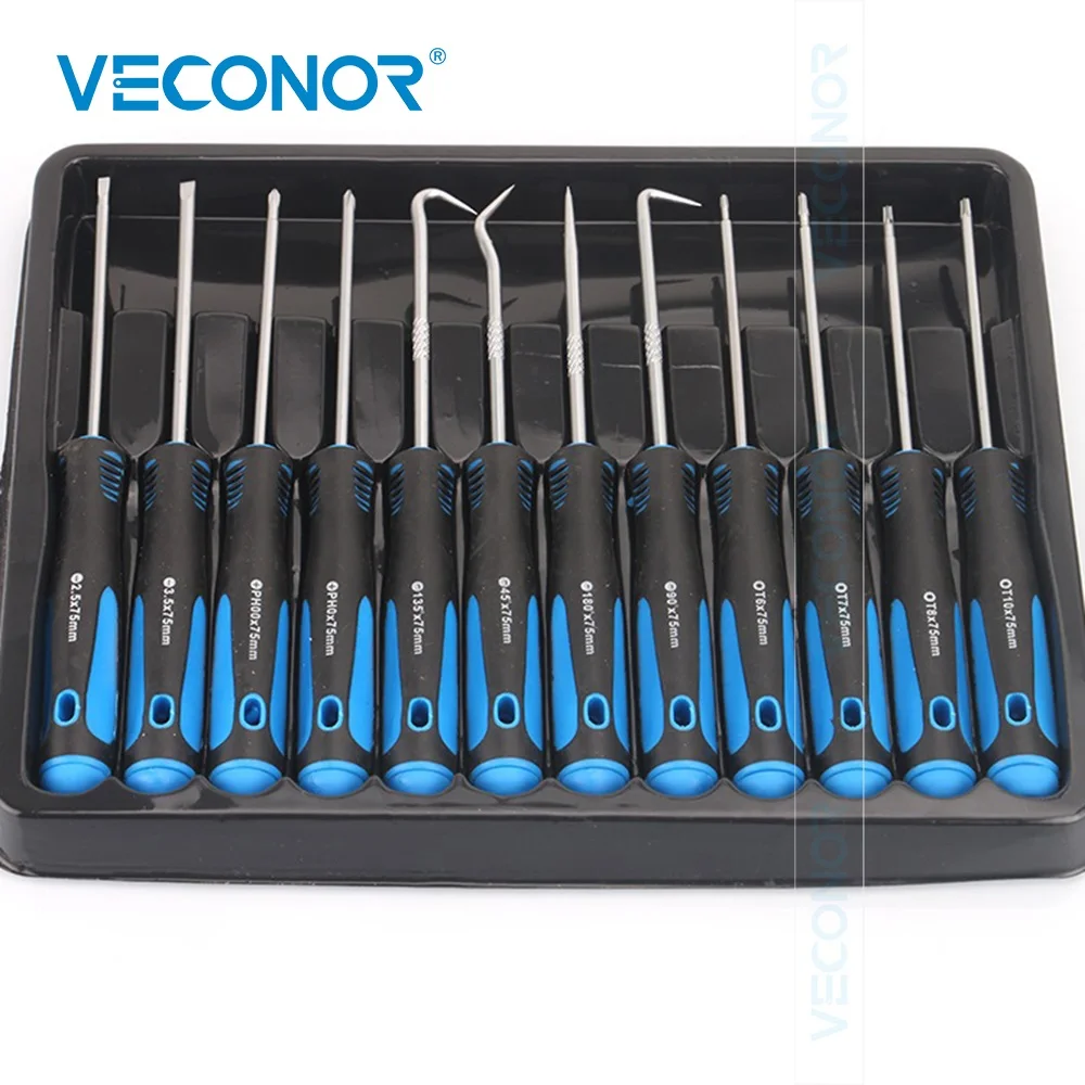 12PCS Hook Oil Seal Fuel Seal O-Ring Removal Tool Set Precision Screwdriver Set Automotive Pick Set Puller Craft Tools