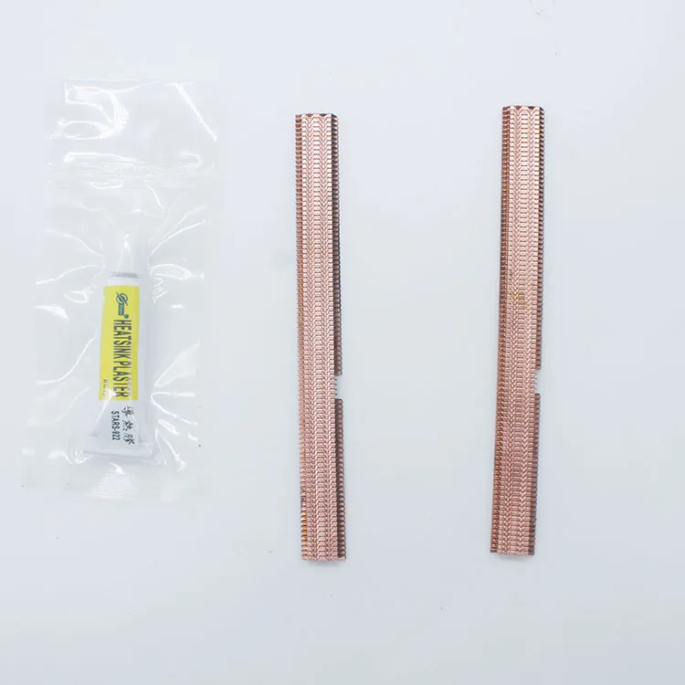 2pcs 112*11*3mm Memory fin Memory chip radiator Memory cooling fins red copper fins With heat vent hole fins+Thermal adhesive