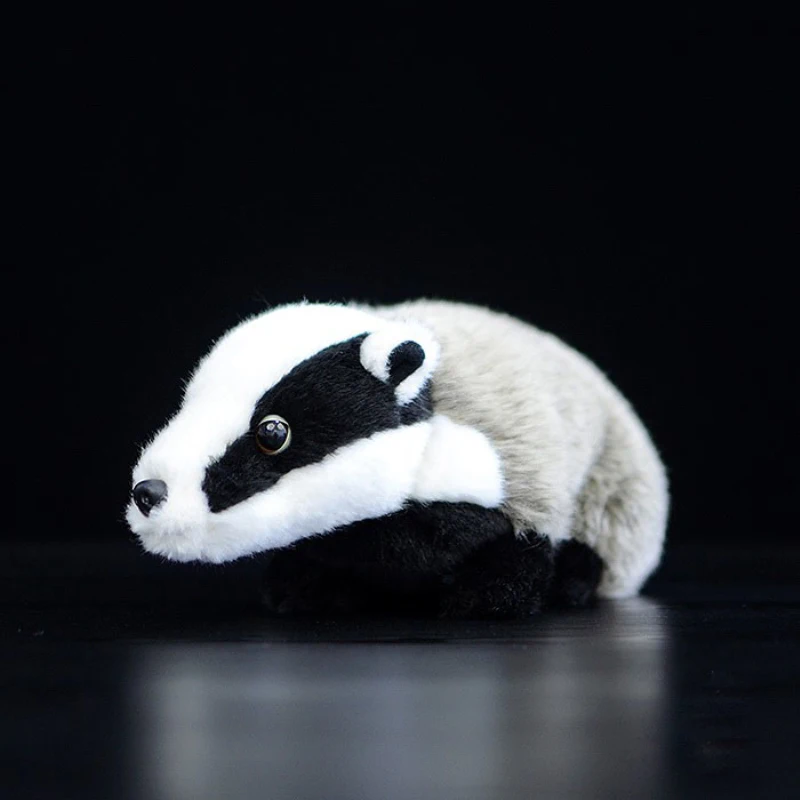Juguetes de peluche de tejón de simulación para niños, perros realistas, animales de peluche, muñecas Kawaii, regalo de cumpleaños y Navidad, 27cm