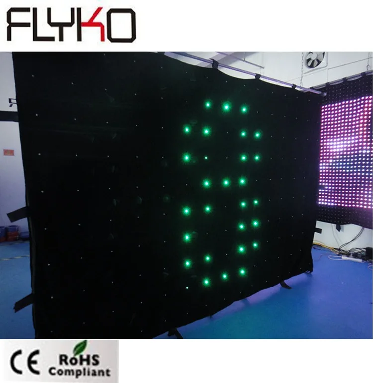 P200mm 7ft*10ft  top selling dj booth decoration led video display curtain