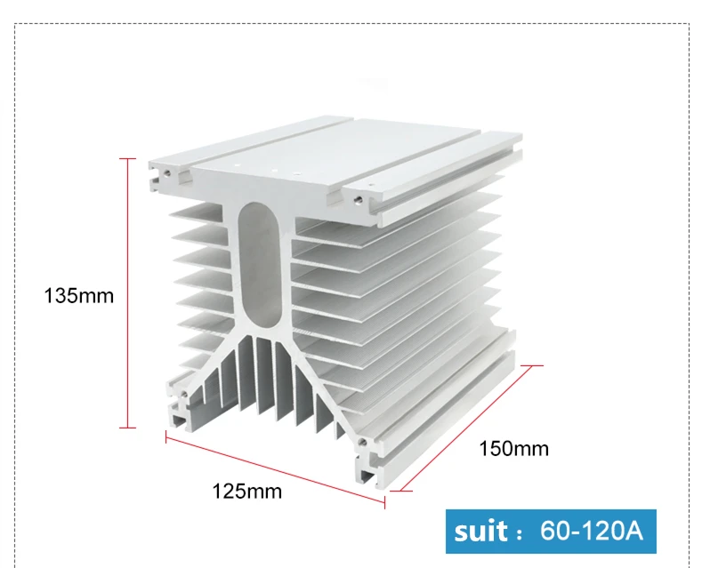 Y150 white 125*135*150 mm 120A three phase solid state relay SSR heat sink radiator Y shape