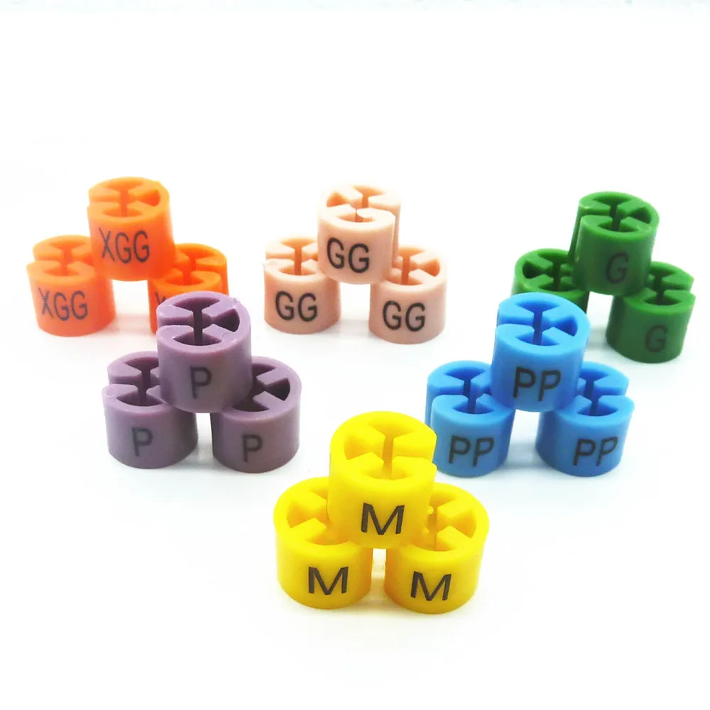 

Plastic Size Markers for Hangers Pre-Printed Hanger Size Markers Sizes Colors Assorted PP P G GG XGG M 100 PCs/Bag