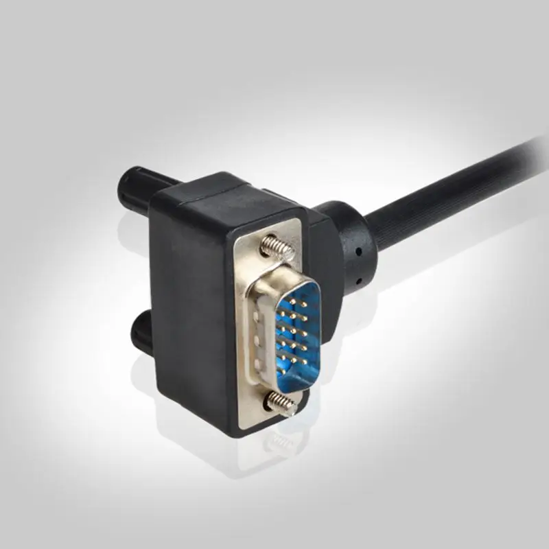Cabo vga para vga, cabo de 15 pinos 3 + 6 para baixo 200 m 3m 5m 10m com design em ângulo 90 graus, personalização de encomendas
