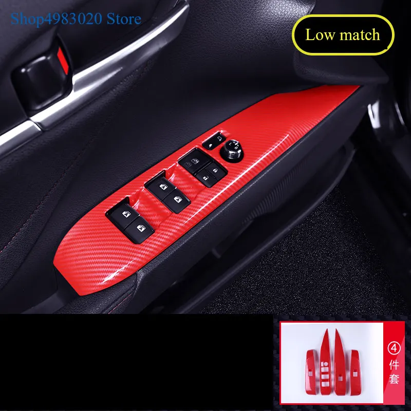 High quality Car Armrest Lift Button inner door Window glass switch panel cover trim For Toyota Camry XV70 2018 2019 Styling