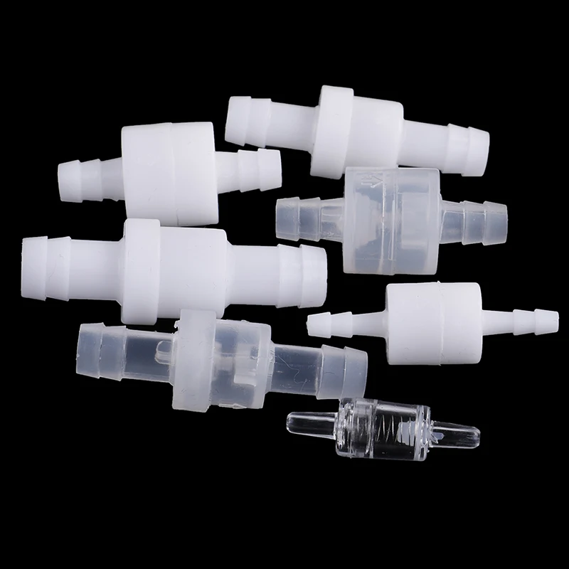 1Pc  Plastic One Way Inline Check Valve Gas Air Liquid Water Fluids Valve 4mm / 6mm / 8mm / 12mm Optional  White Transparent